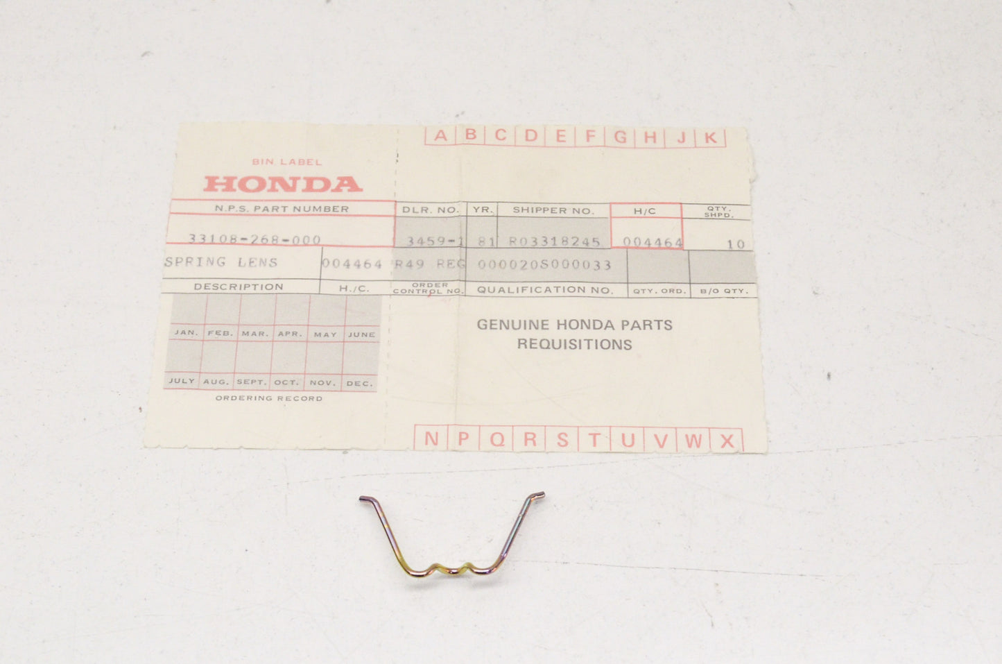 Unit Holder Spring NOS