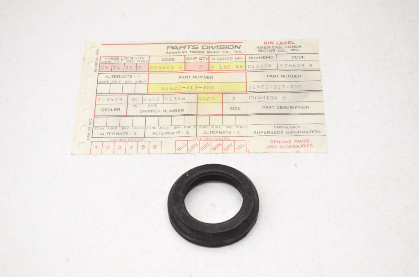 OEM Honda 51622-317-700 Front Rubber B