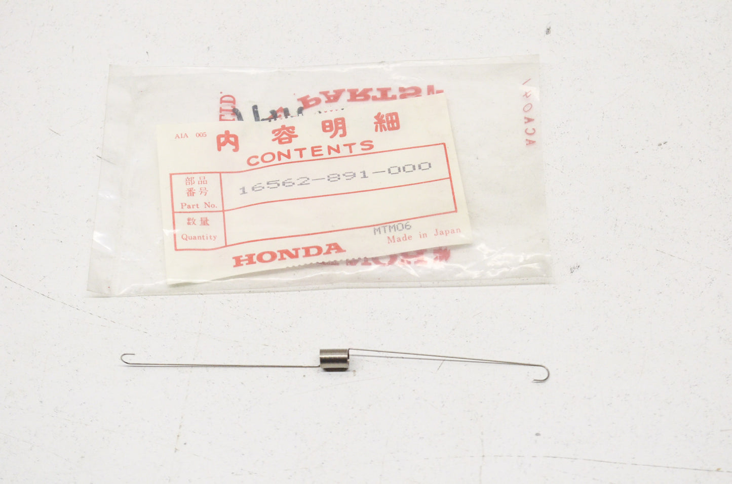 New OEM Honda 16562-891-000 Return Throttle Spring NOS