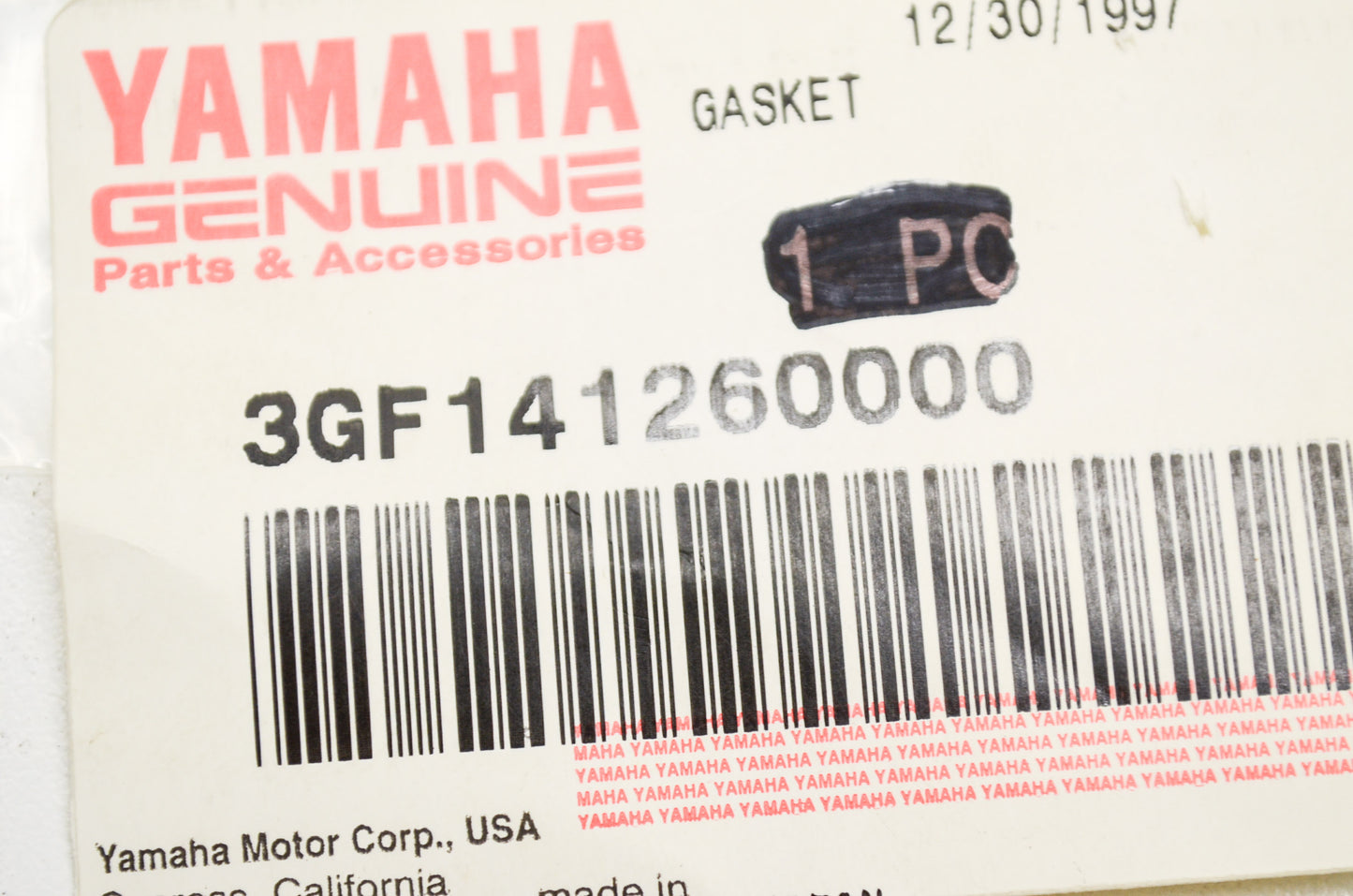 OEM Yamaha 3GF-14126-00-00 Gasket Qty 2 NOS