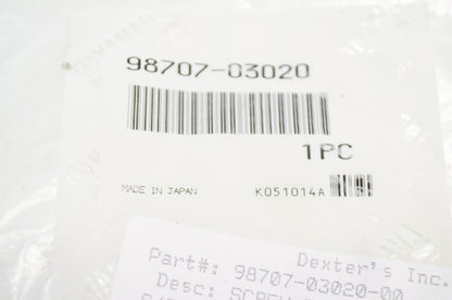 OEM Yamaha 98707-03020-00 Flat Head Screw NOS