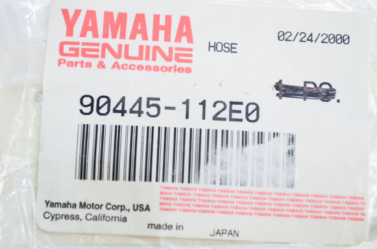 OEM Yamaha 90445-112E0-00 Hose Qty 2 NOS