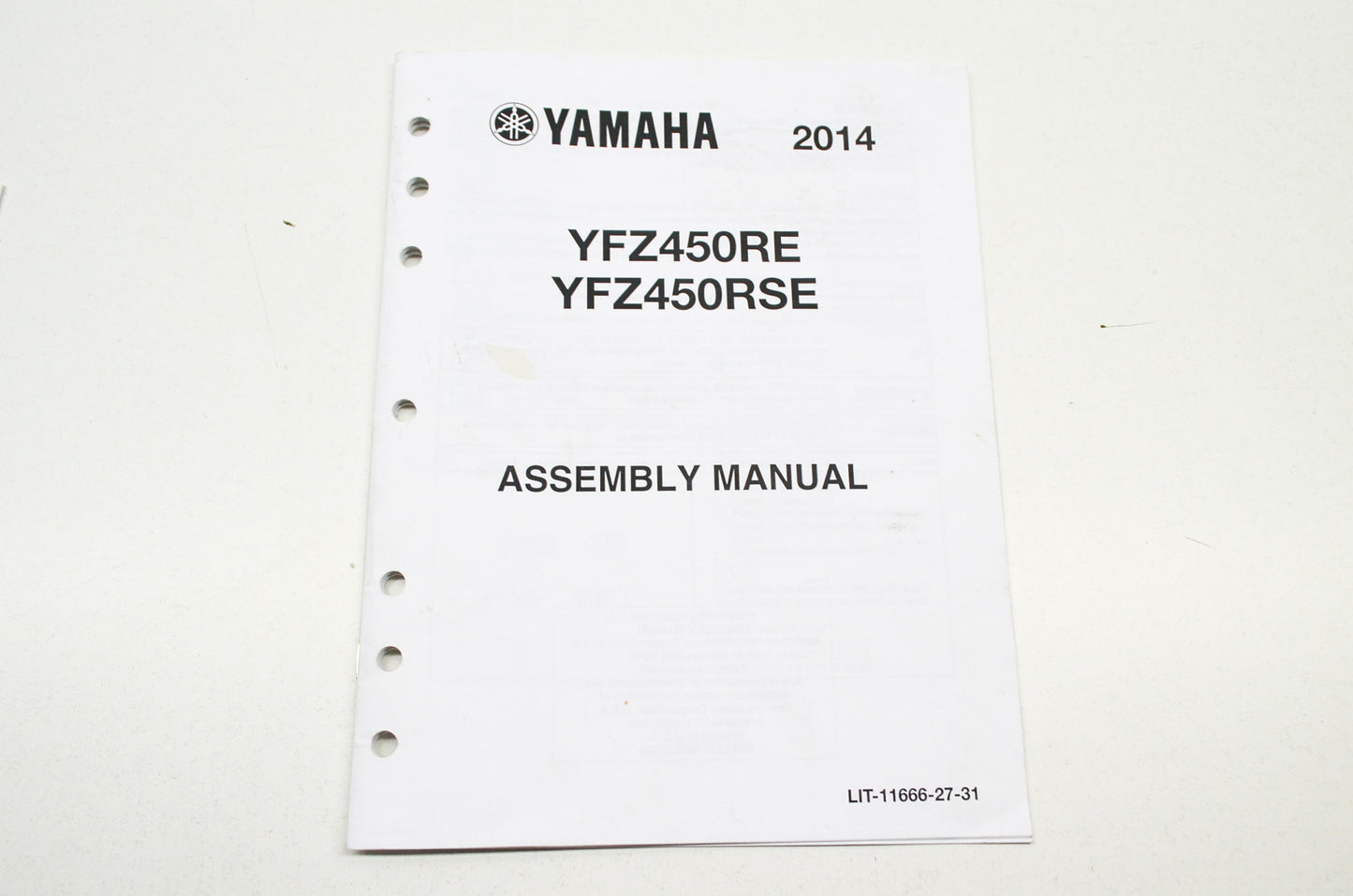 OEM Yamaha LIT-11666-27-31 YFZ450RE/RSE Assembly Manual NOS