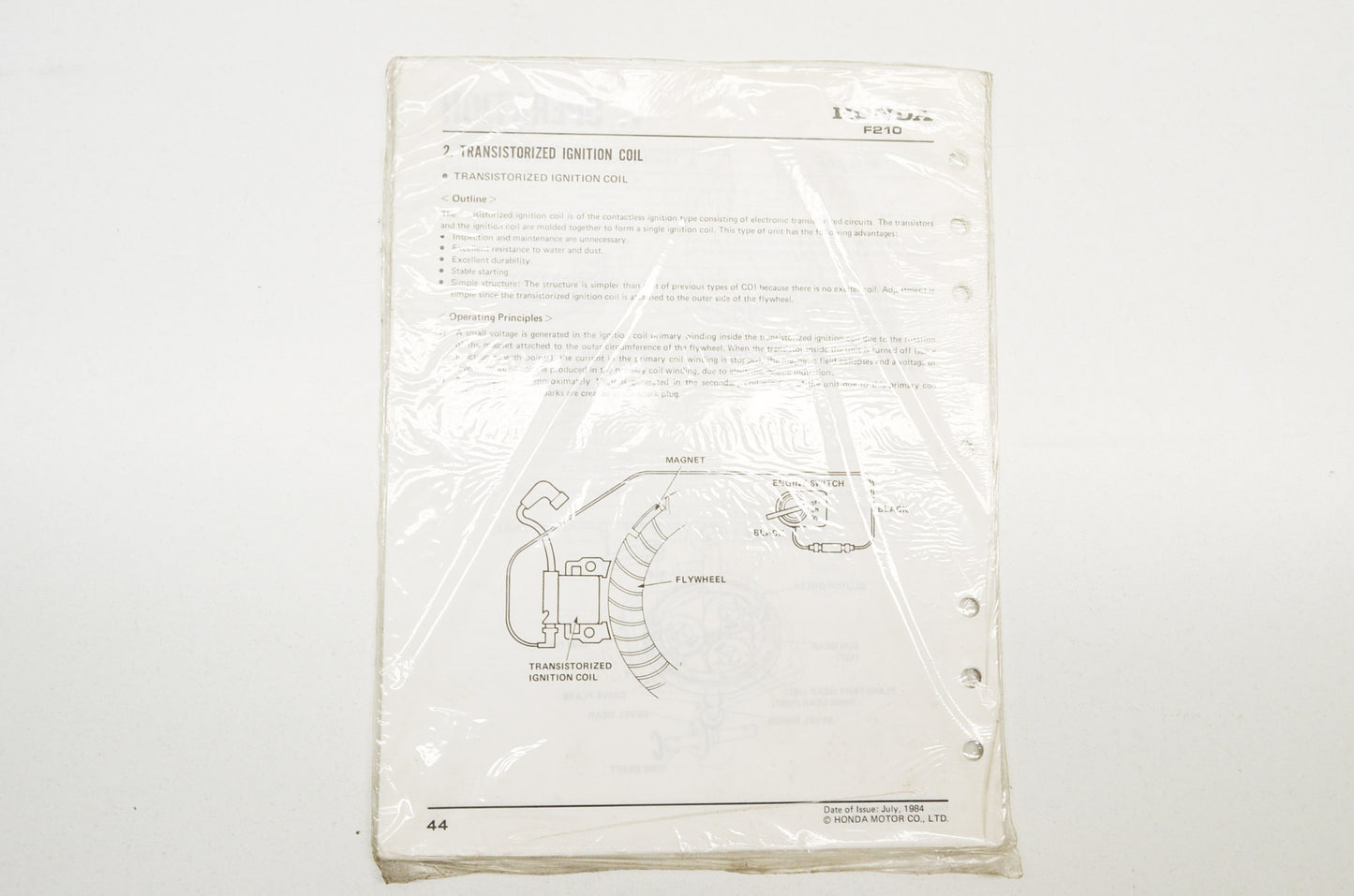 Shop Manual Tiller F210 NOS