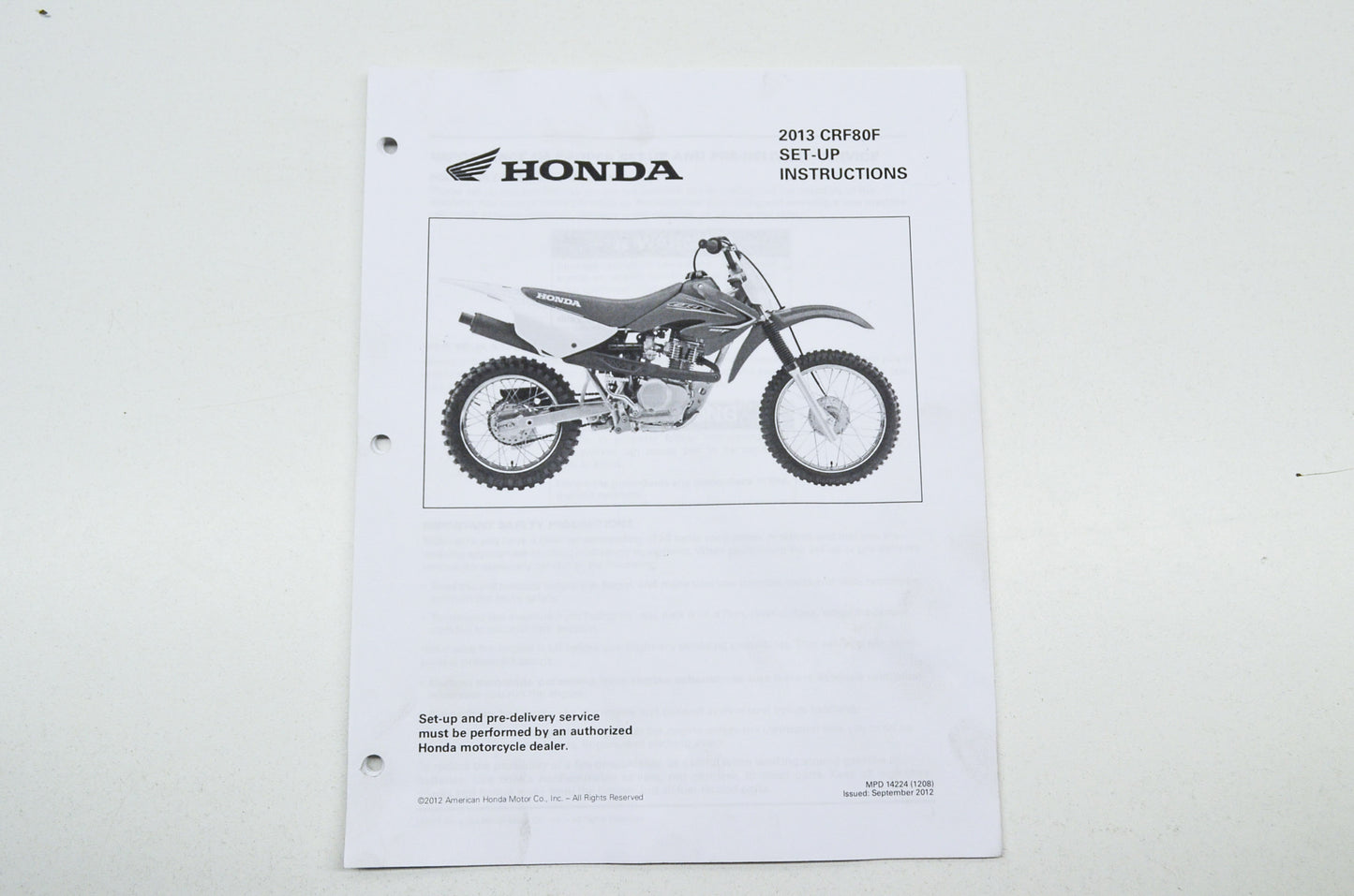 Set-Up Instructions 13 CRF80F