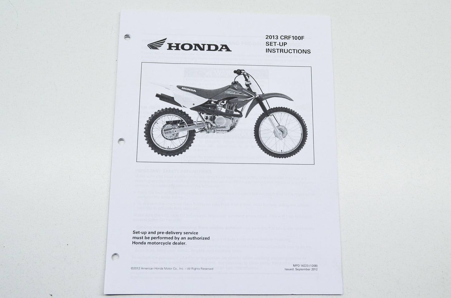 Set-Up Instructions 13 CRF100F