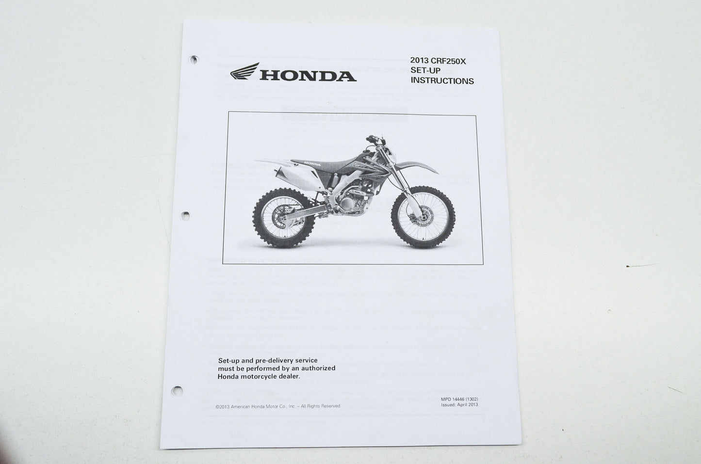 Set-Up Instructions 13 CRF250X