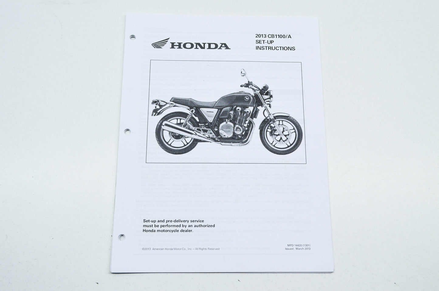 Set-Up Instructions 13 CB1100/A