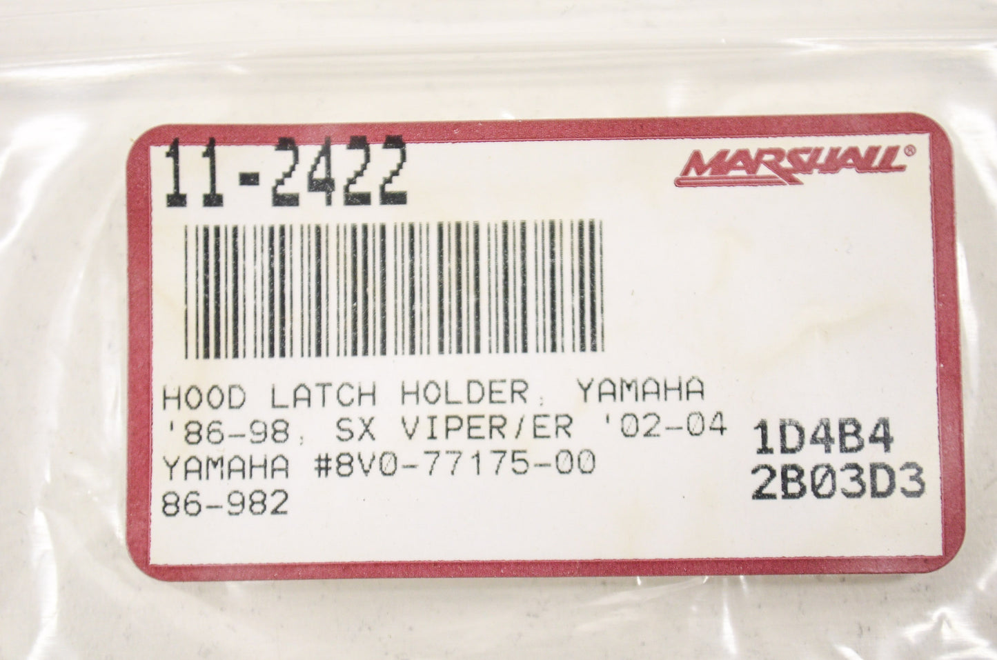 Marshall 11-2422, 8V0-77175-00, 86-982 Hood Latch Holder Yamaha SX Viper NOS