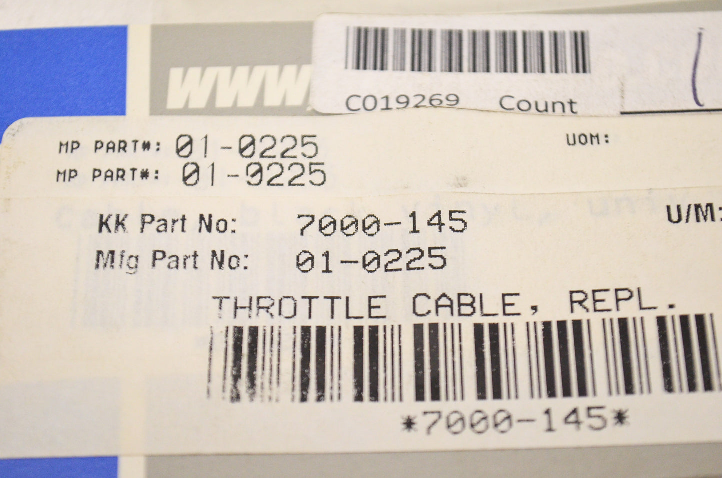 Motion Pro 01-0225 Throttle Cable NOS
