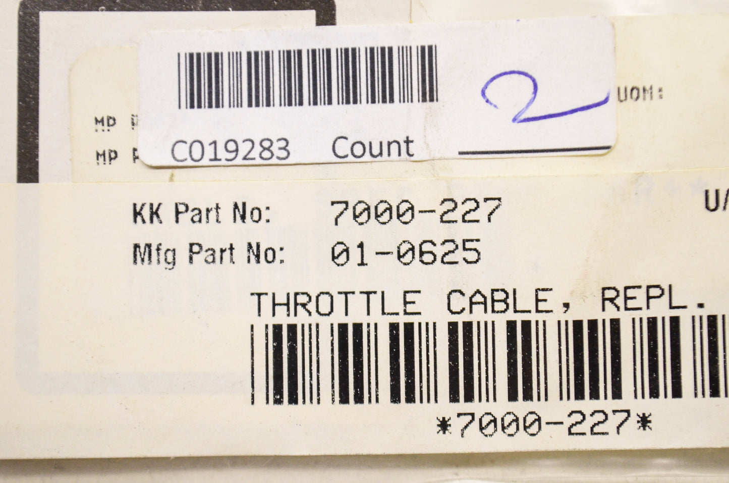 Motion Pro 01-0625 Throttle Cable Suzuki NOS