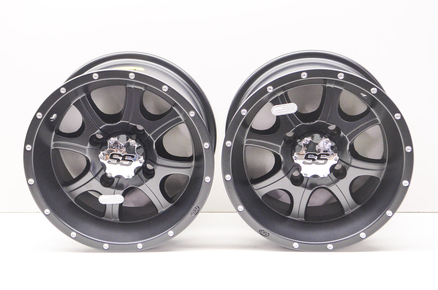 New ITP 12x7 SS Alloy SS108 Wheel Black Qty 2 NOS