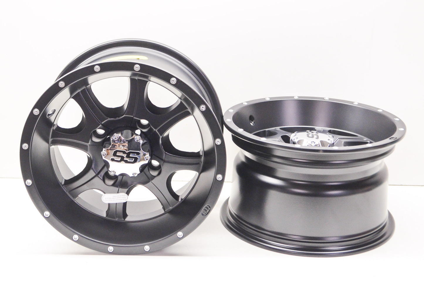 New ITP 12x7 SS Alloy SS108 Wheel Black Qty 2 NOS