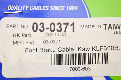 Motion Pro 03-0371 Foot Brake Cable NOS