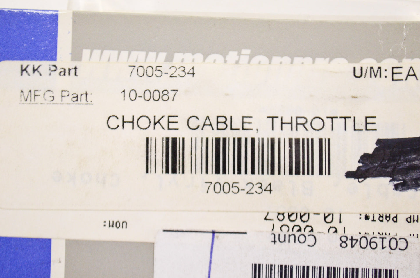 Throttle Choke Cable NOS