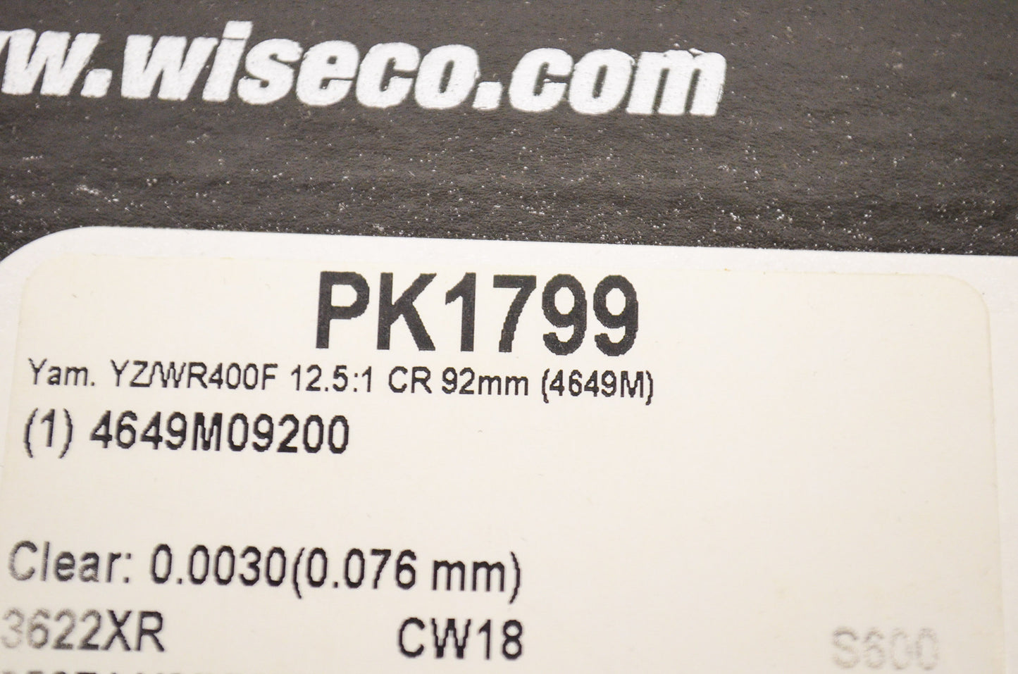 New Wiseco Top End Kit 92mm Yamaha YZ400F WR400F