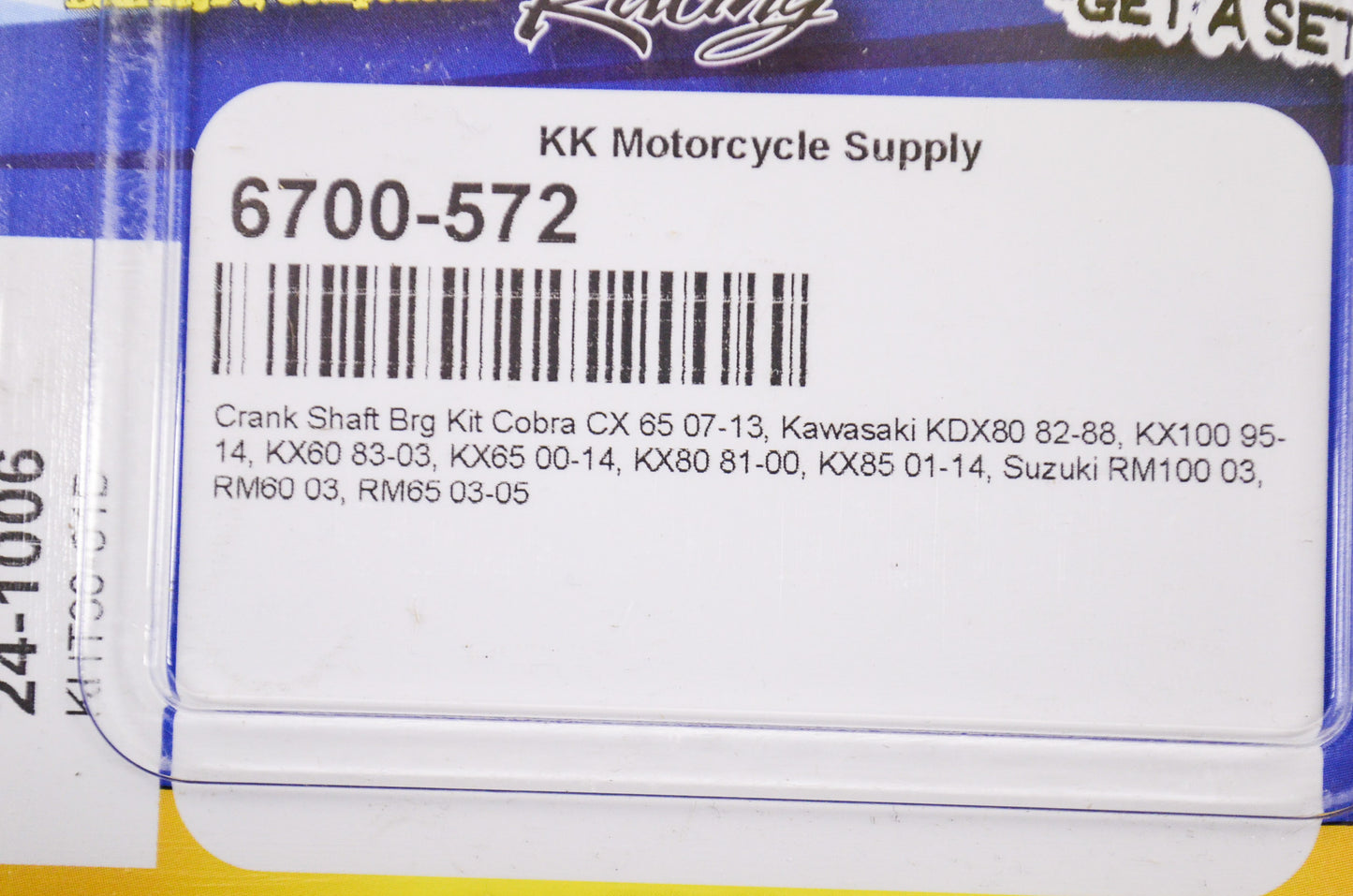 New All Balls Crank Shaft Bearing Kit NOS