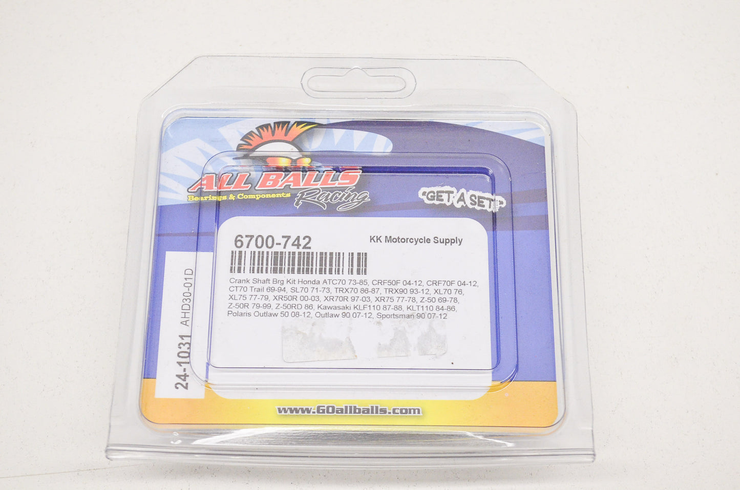 New All Balls Crank Shaft Bearing Kit NOS