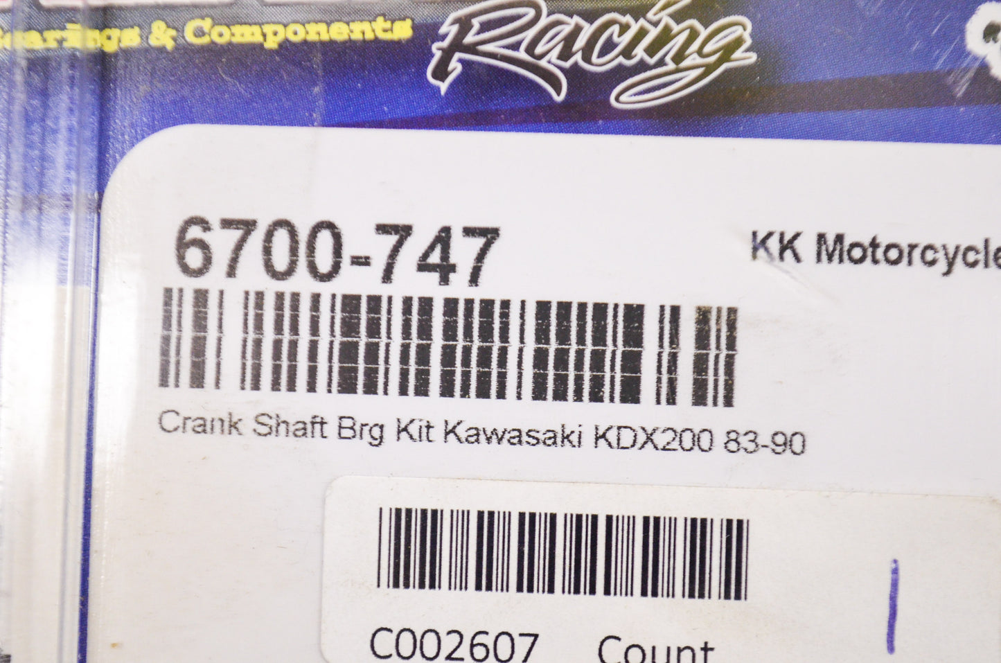 New All Balls Crank Shaft Bearing Kit NOS