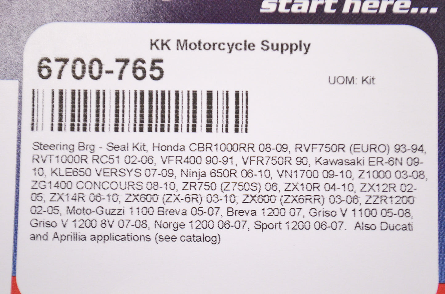 New All Balls Steering Bearing Seal Kit NOS