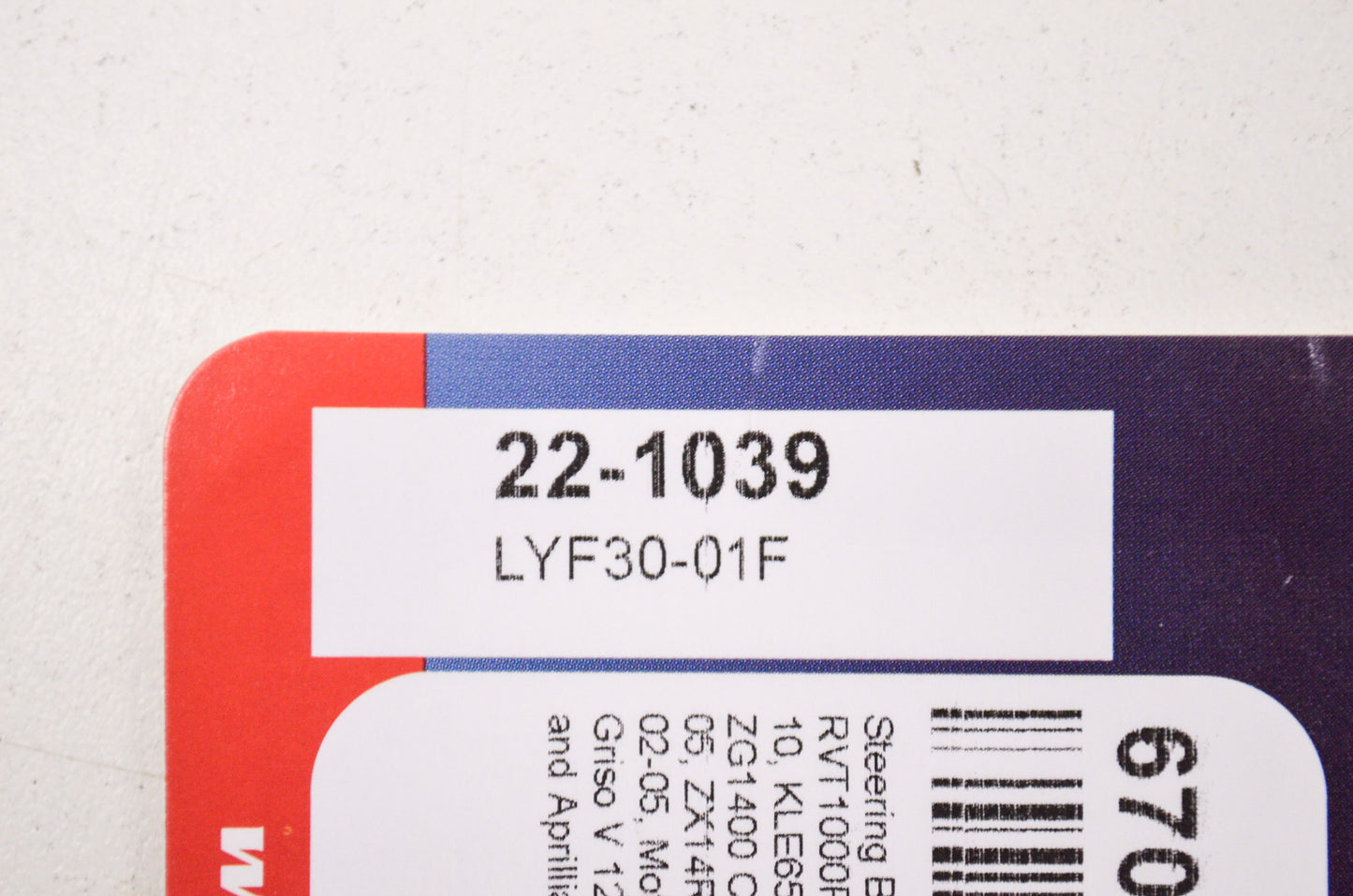 New All Balls Steering Bearing Seal Kit NOS