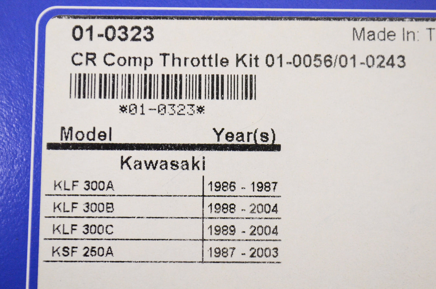 Motion Pro 01-0323, 7800-062 CR Comp Throttle Kit NOS