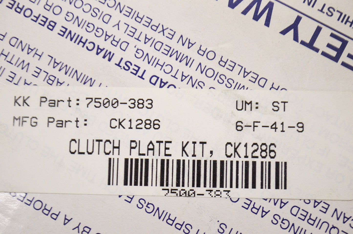 EBC CK1286, 7500-383 Clutch Plate Kit NOS