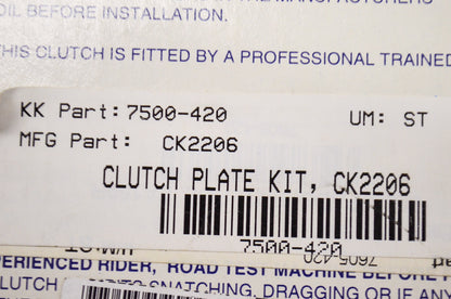 EBC CK2206, 7500-420 Clutch Plate Kit NOS