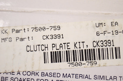 EBC CK3391, 7500-759 Clutch Plate Kit NOS