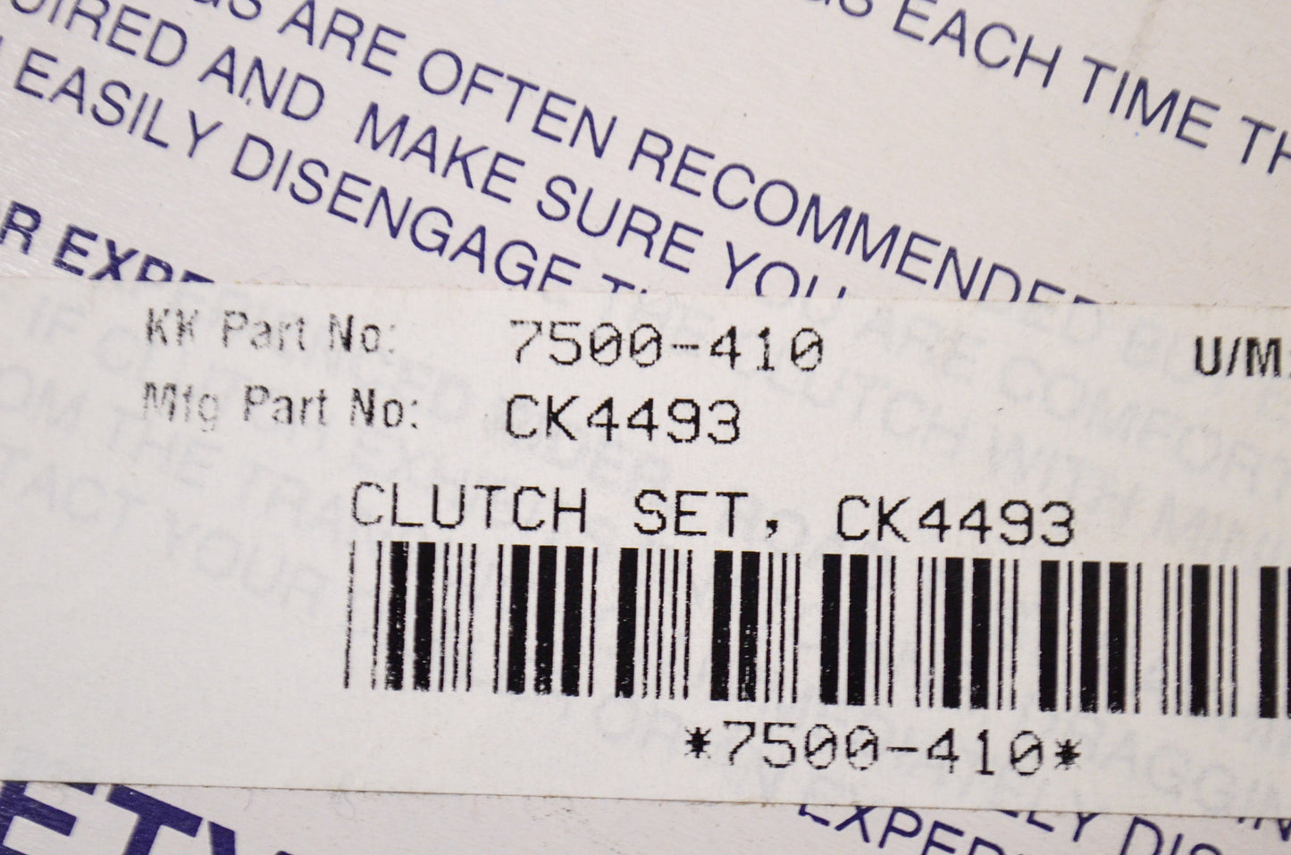 EBC CK4493, 7500-410 Clutch Plate Kit NOS