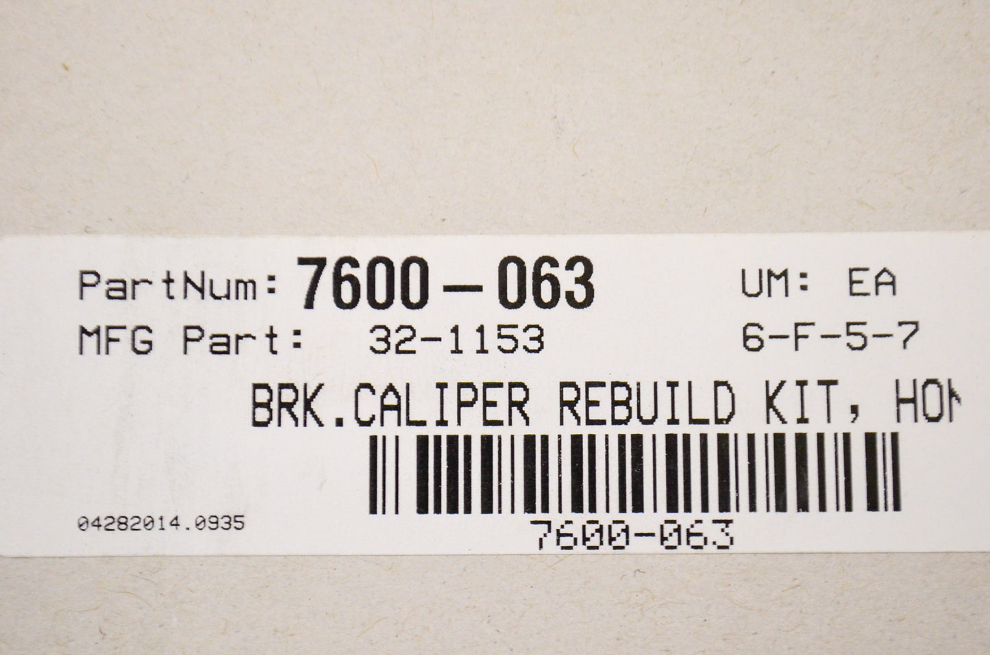 New K&L Brake Caliper Rebuild Kit NOS
