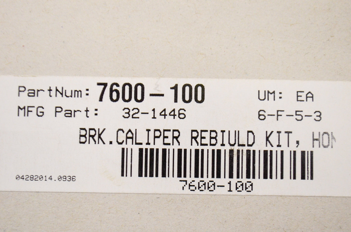 New K&L Brake Caliper Rebuild Kit NOS
