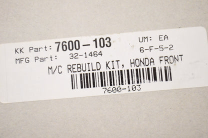 K&L 32-1464, 7600-103, MSB-106 Master Cylinder Rebuild Kit NOS