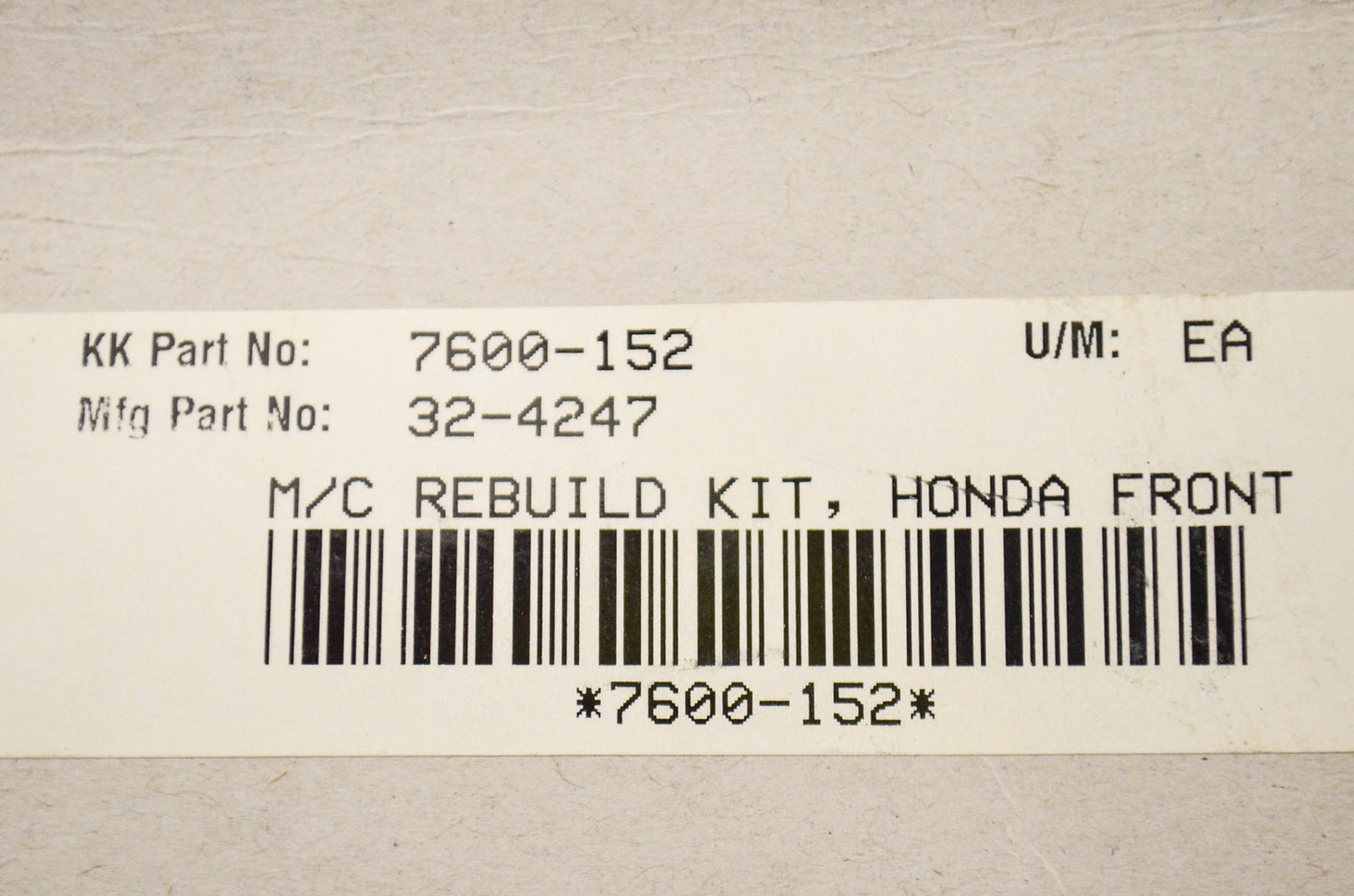 New K&L Master Cylinder Rebuild Kit NOS