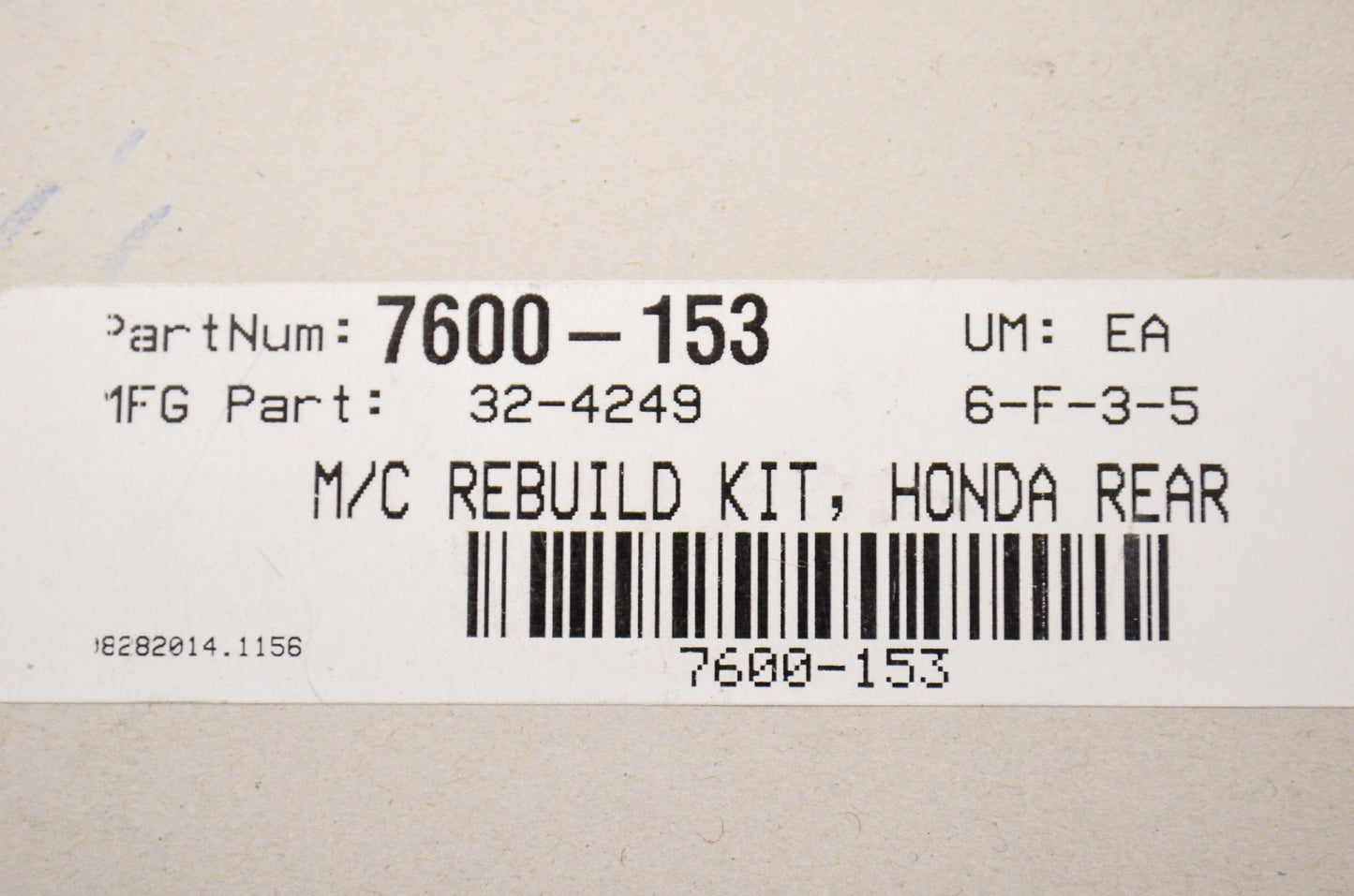 New K&L Master Cylinder Rebuild Kit NOS
