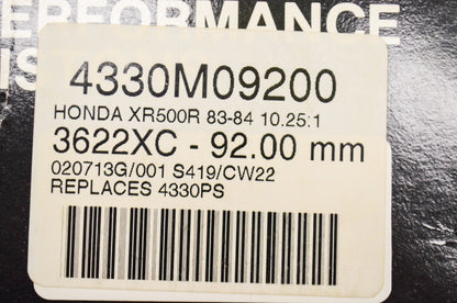 Wiseco 4330M09200, 9200-209, 3622XC, CW22/S419 Piston Kit 92mm NOS
