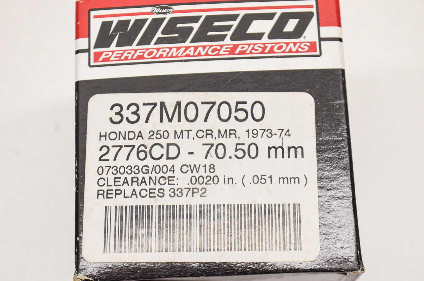 Wiseco 337M07050, 9100-498, 2776CD, CW18, 337P2 Piston 70.5mm NOS