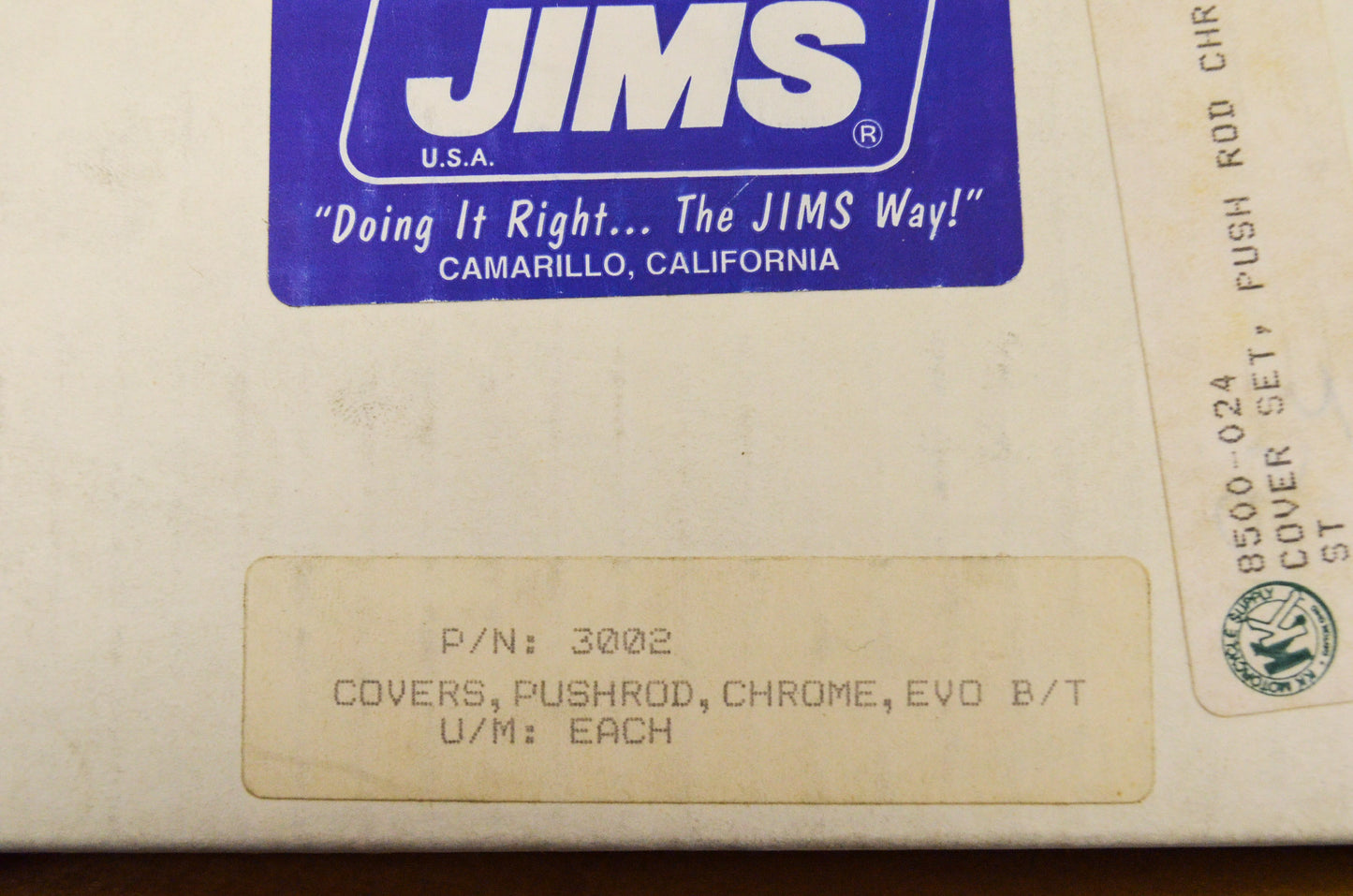New JIMS Chrome Pushrod Covers NOS