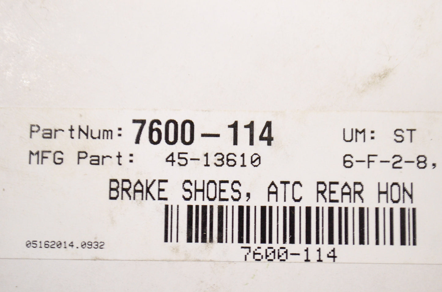 Brake Shoes Qty 2 NOS