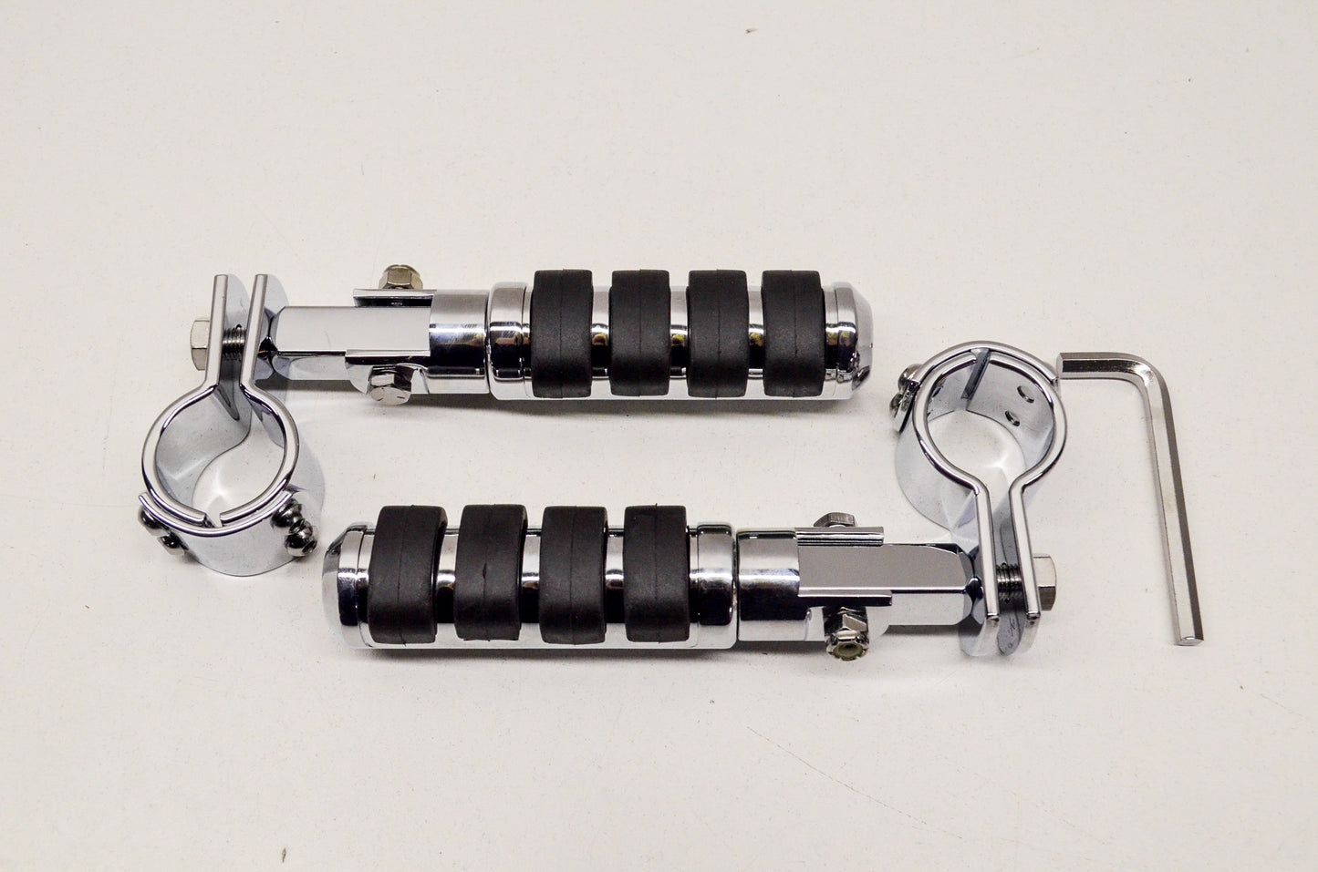 New Emgo Buffalo Clamp On Foot Pegs Set 1 1/4' NOS
