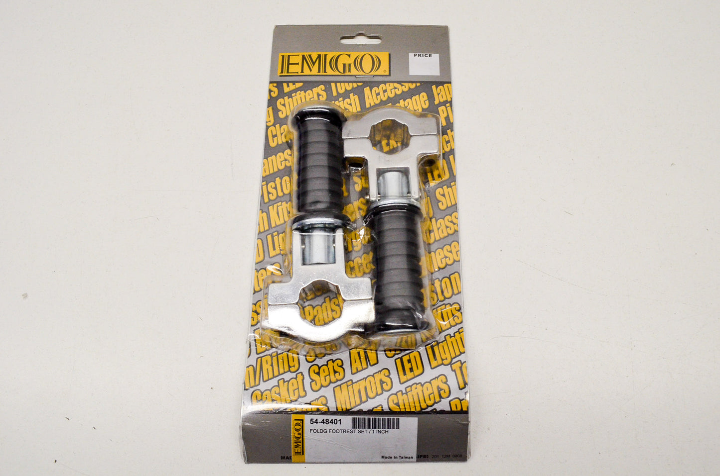 New Emgo Folding Rubber Foot Peg Set 1' Diameter NOS