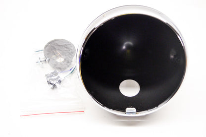 7' Classic Headlight Shell w/ Rim Black NOS