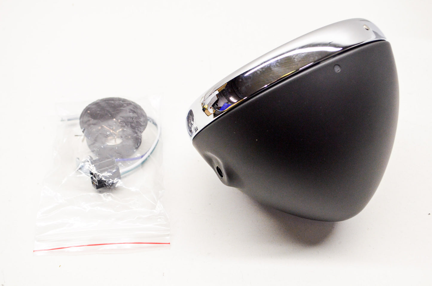 7' Classic Headlight Shell w/ Rim Black NOS