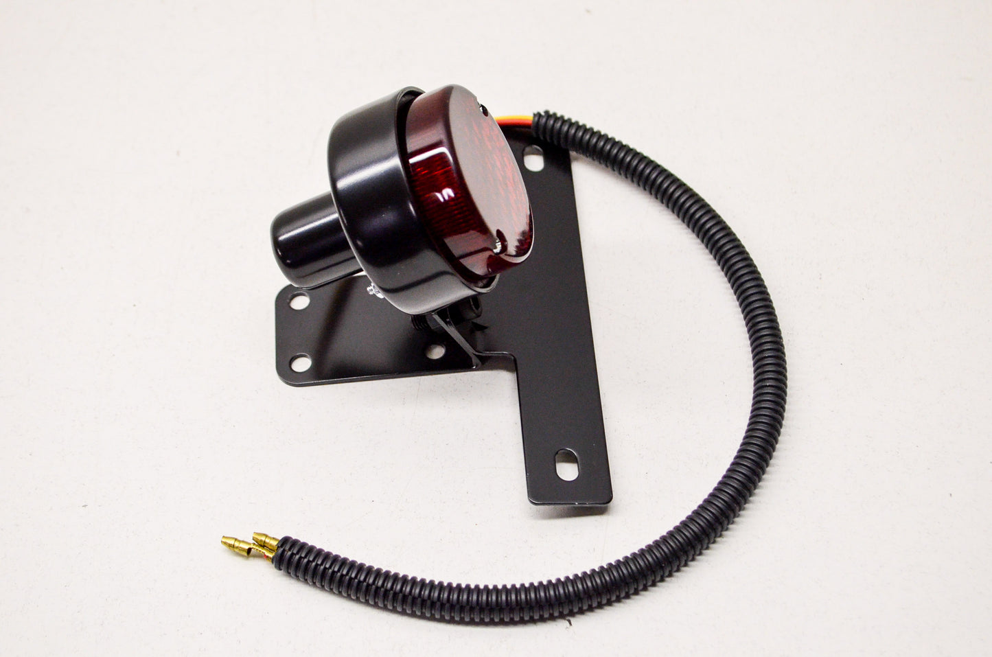 EMGO 62-21512 Round Motorcycle Tail Light Black Bobber Chopper Custom