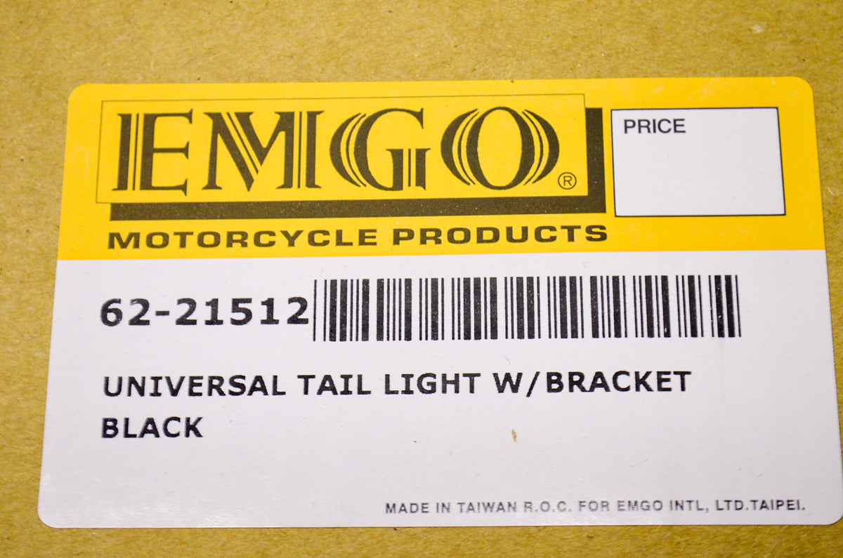 EMGO 62-21512 Round Motorcycle Tail Light Black Bobber Chopper Custom