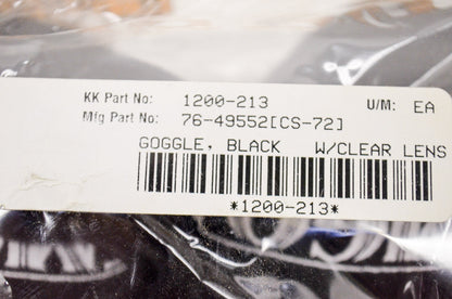 New Emgo Black Goggle with Clear Lens NOS
