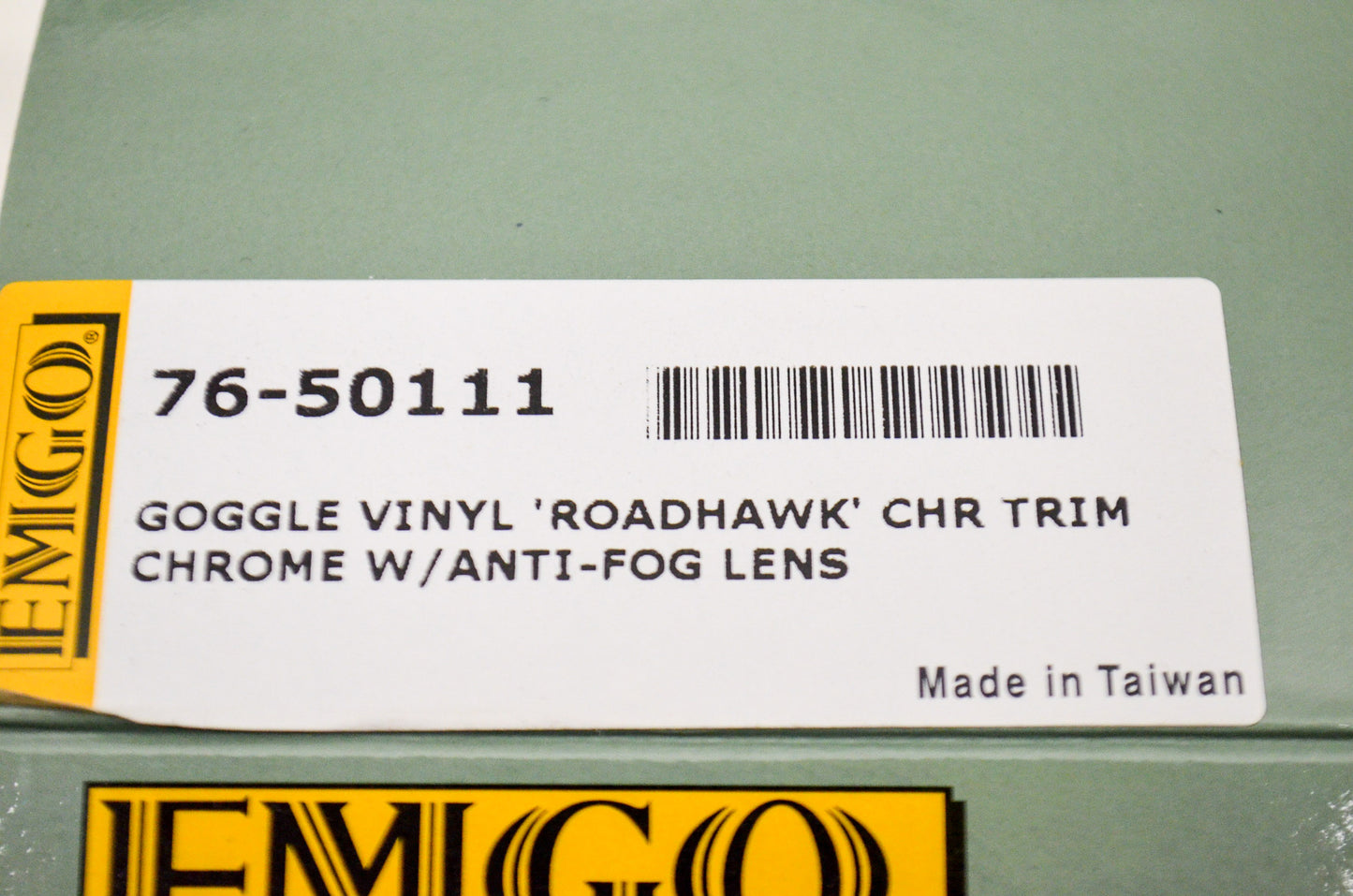 New Emgo Roadhawk Goggle with Chrome Trim NOS