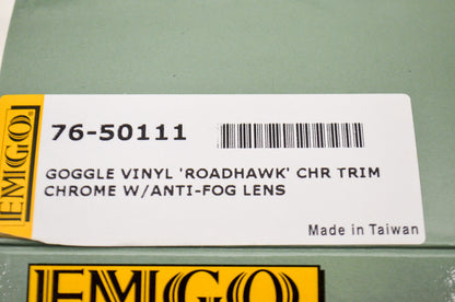 New Emgo Roadhawk Goggle with Chrome Trim NOS