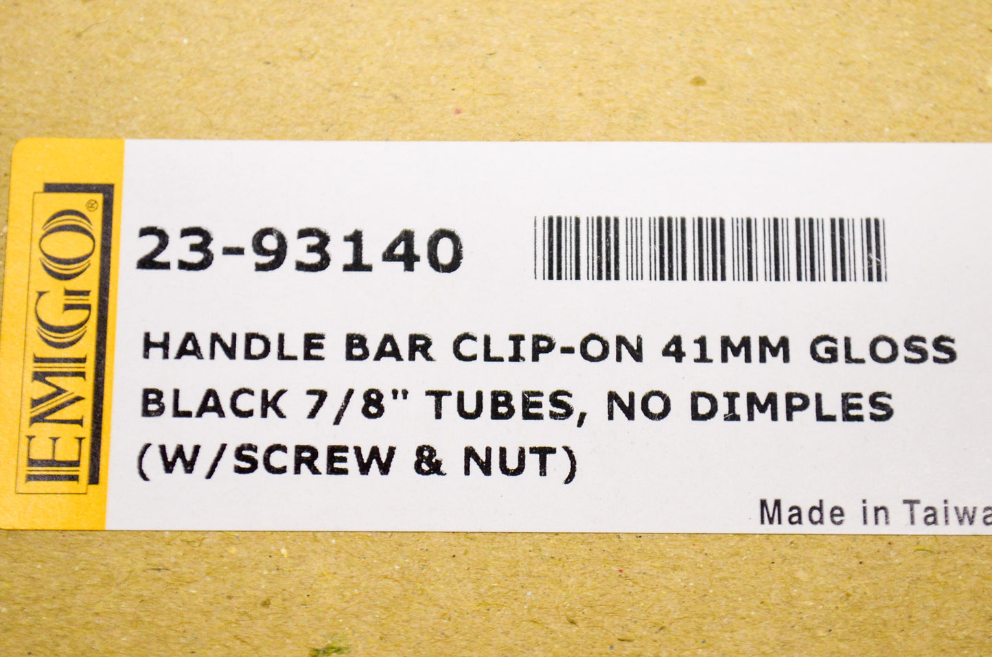 New Emgo Steel Clip-On Handlebar 41mm Gloss Black 7/8' Tubes NOS