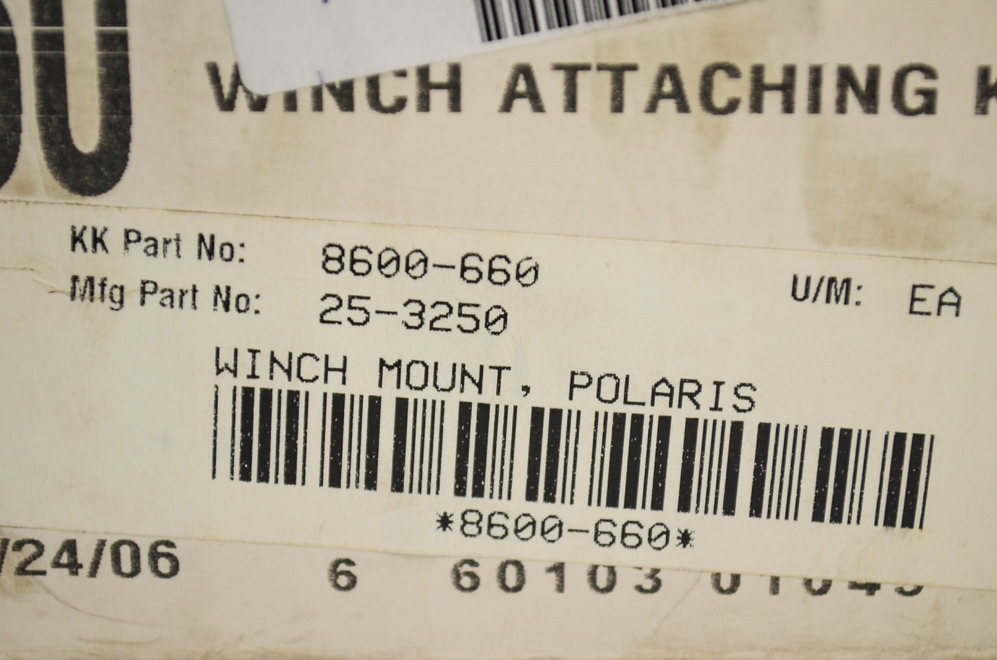 Cycle Country 8600-660, 25-3250 Winch Mount Kit Polaris NOS